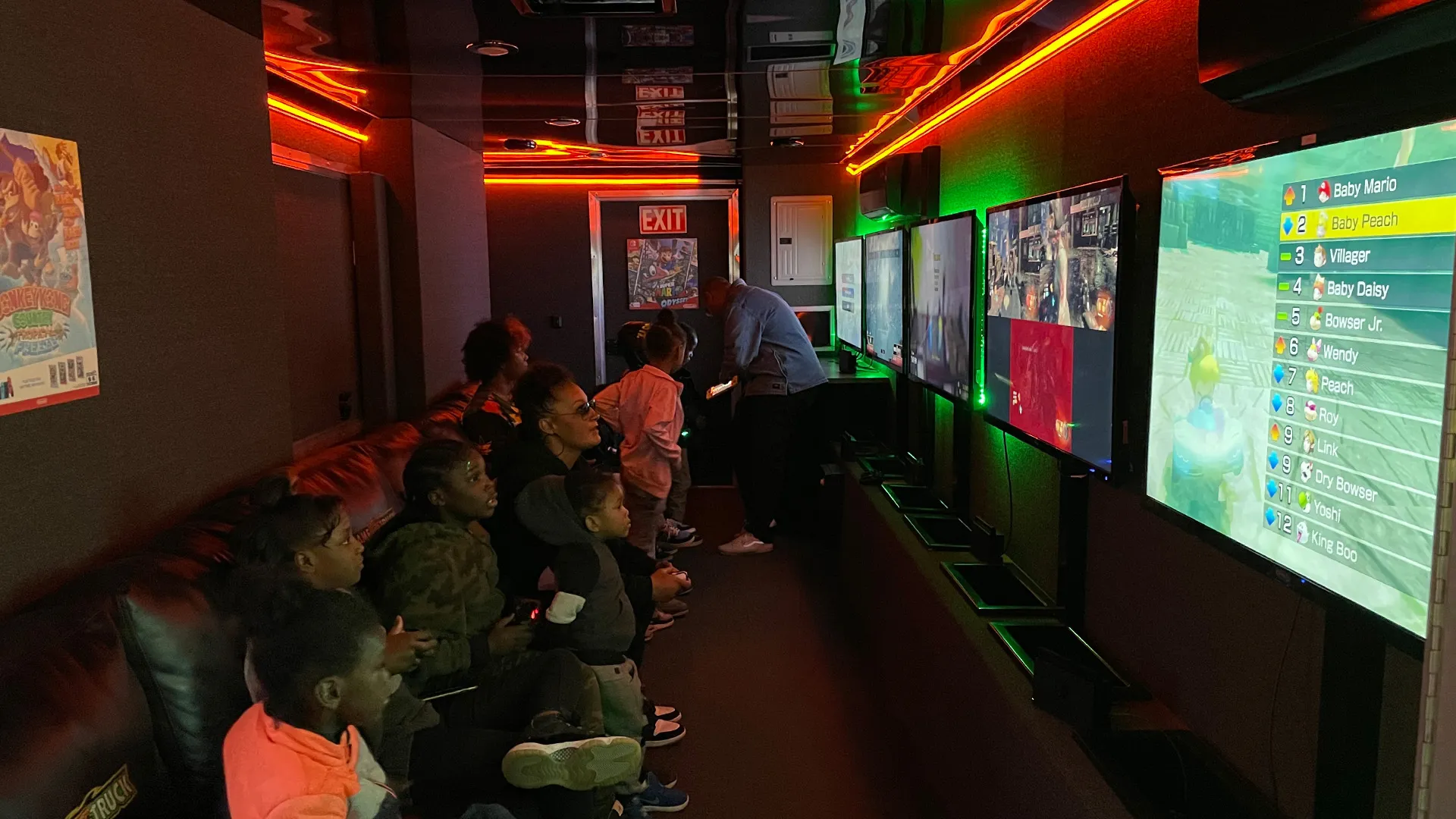 Kids celebrating at a GameTruck birthday party