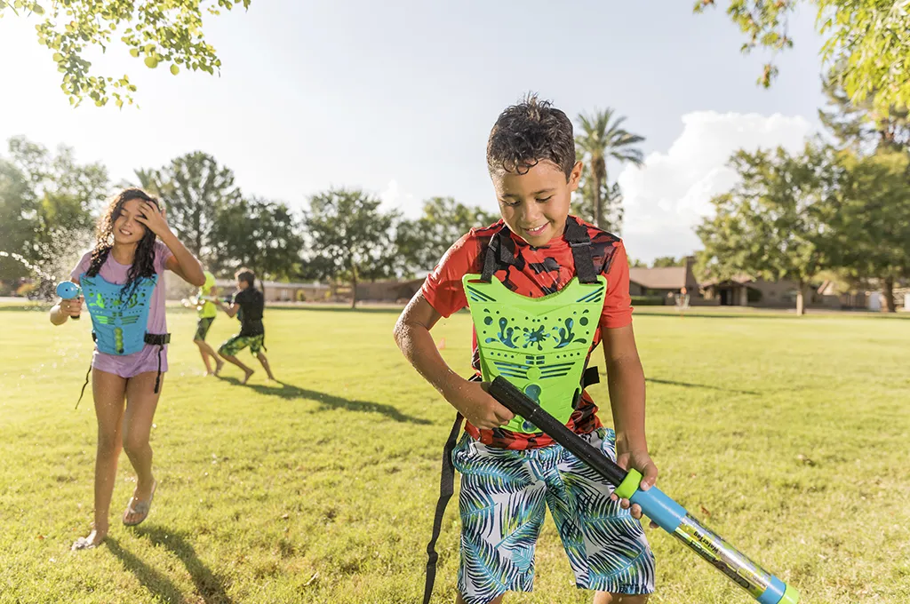 GameTruck WaterTag birthday party with kids spraying water